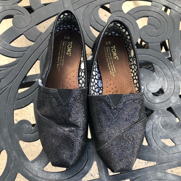 Toms Shoes - Black Sequins Toms Size 9